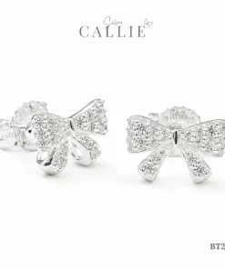 Alternative view of BT295 - Bông tai bạc Callie Silver Nơ Đính Đá