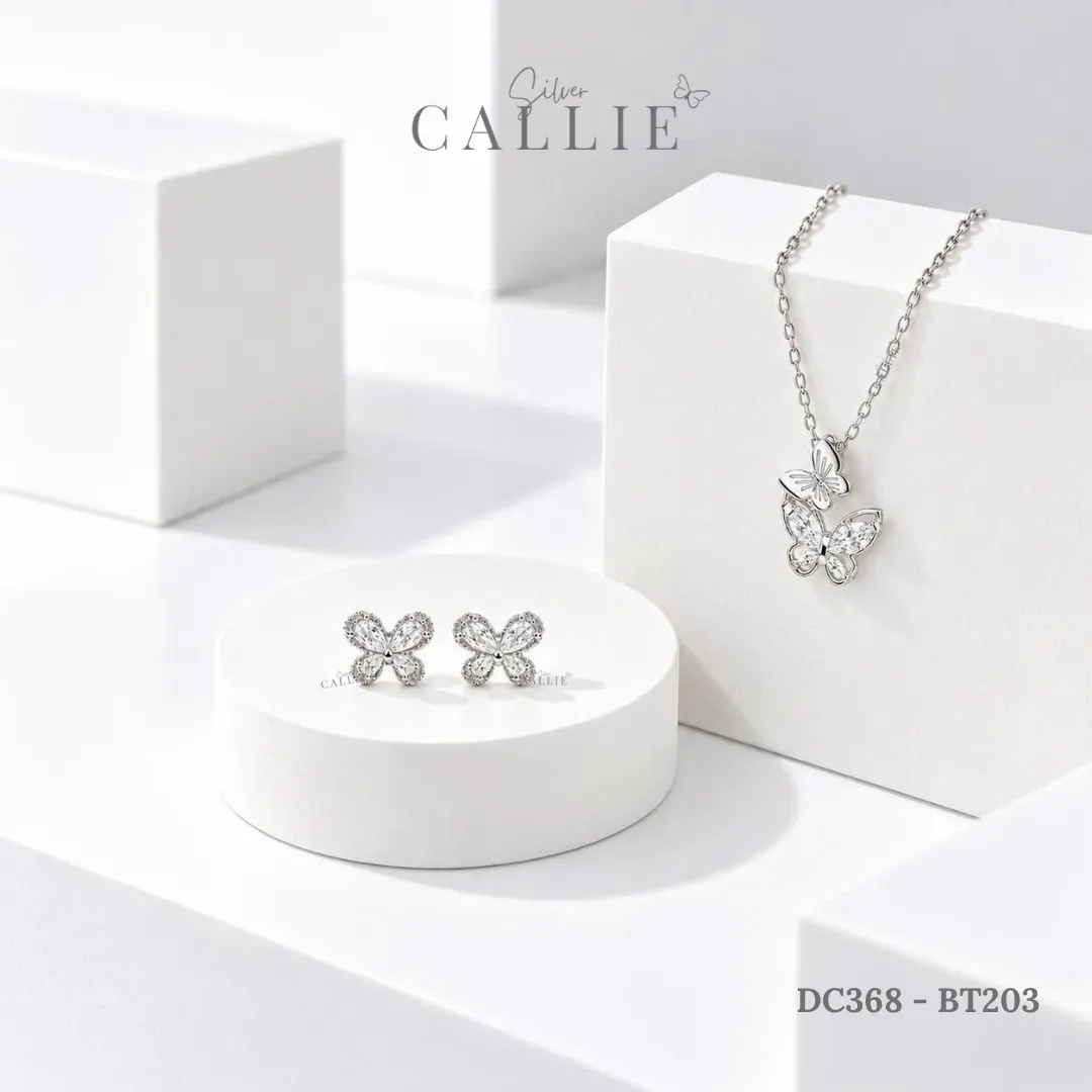 Set Quà Bướm Callie Silver Trang Sức Bạc Cao Cấp 20/10 - Hình ảnh 2