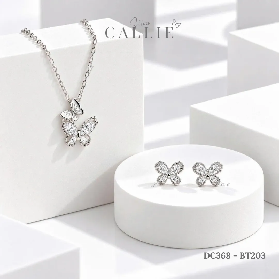 Set Quà Bướm Callie Silver Trang Sức Bạc Cao Cấp 20/10 - Hình ảnh 3