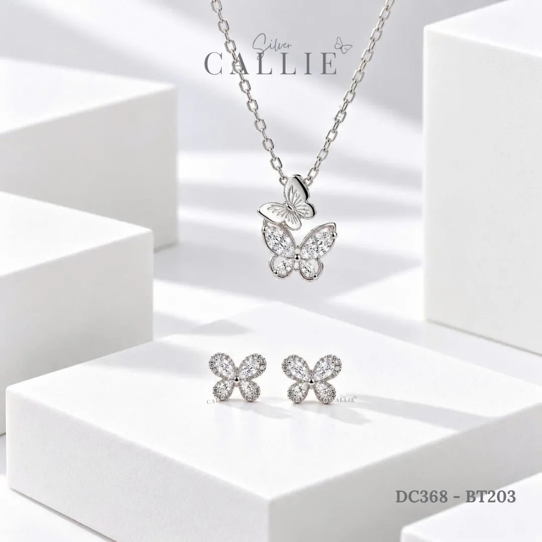 Set Quà Bướm Callie Silver Trang Sức Bạc Cao Cấp 20/10 - Hình ảnh 4