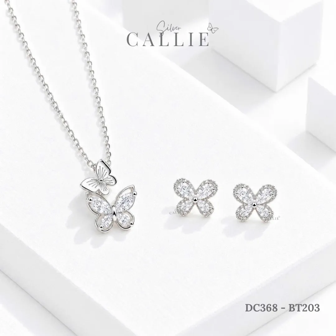 Set Quà Bướm Callie Silver Trang Sức Bạc Cao Cấp 20/10 - Hình ảnh 5