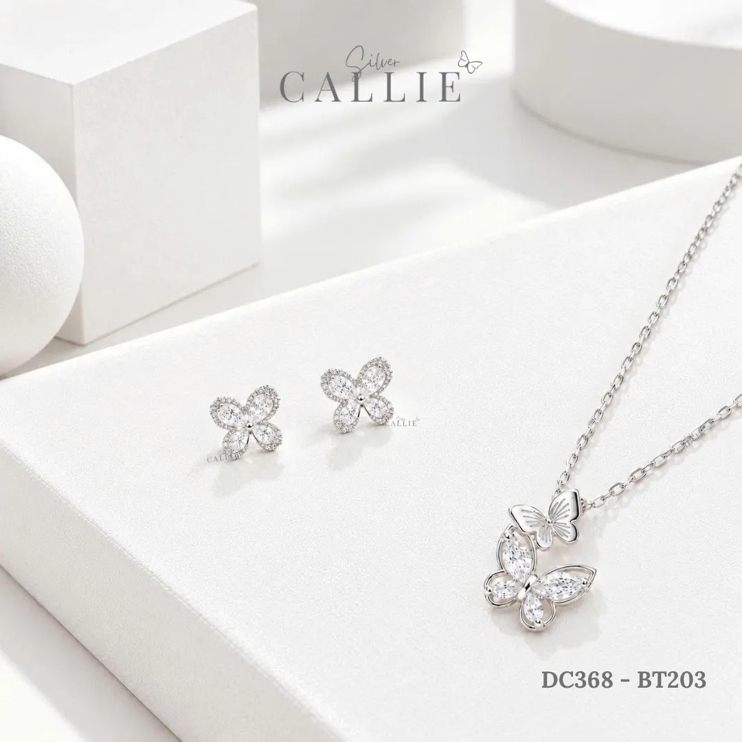Set Quà Bướm Callie Silver Trang Sức Bạc Cao Cấp 20/10 - Hình ảnh 6
