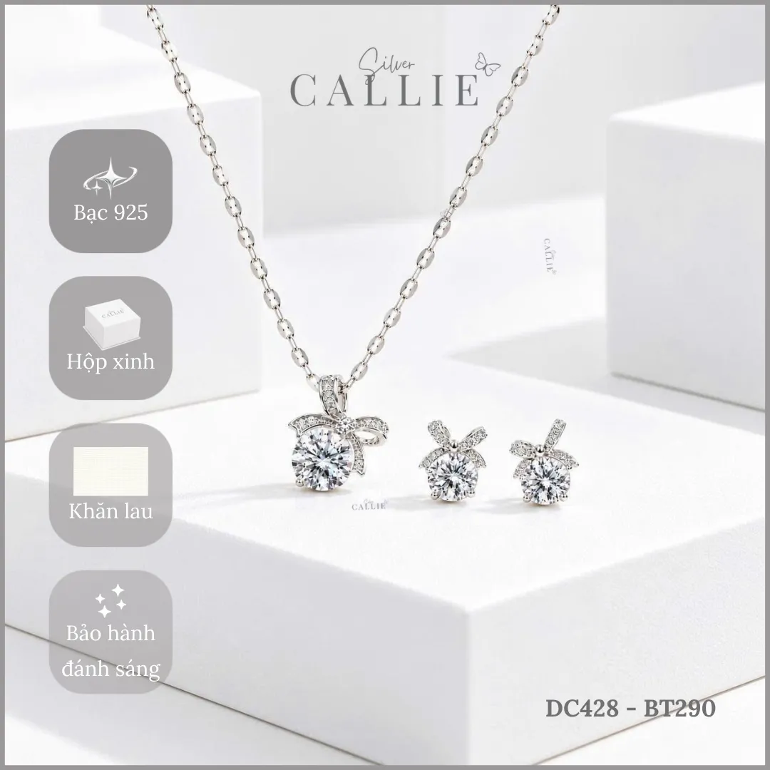 Set Quà Nơ Callie Silver Trang Sức Bạc Cao Cấp 20/10 - Hình ảnh 7
