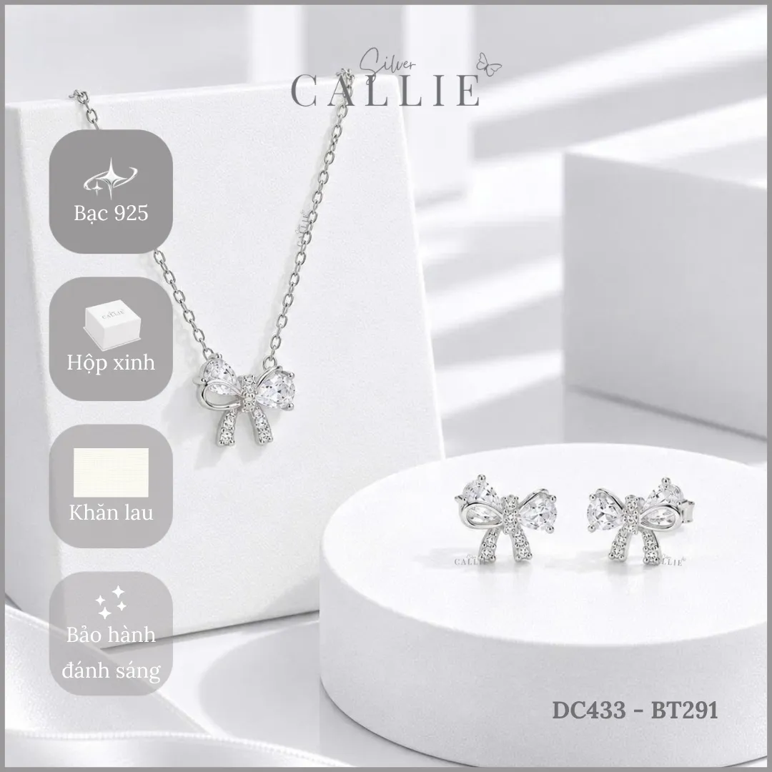 Set Quà Nơ Callie Silver Trang Sức Bạc Cao Cấp 20/10 - Hình ảnh 7