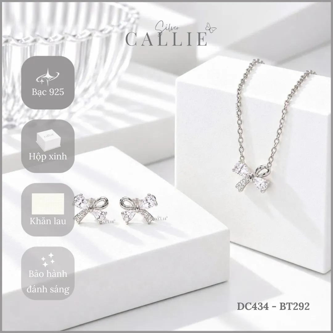 Set Quà Nơ Callie Silver Trang Sức Bạc Cao Cấp 20/10 - Hình ảnh 7