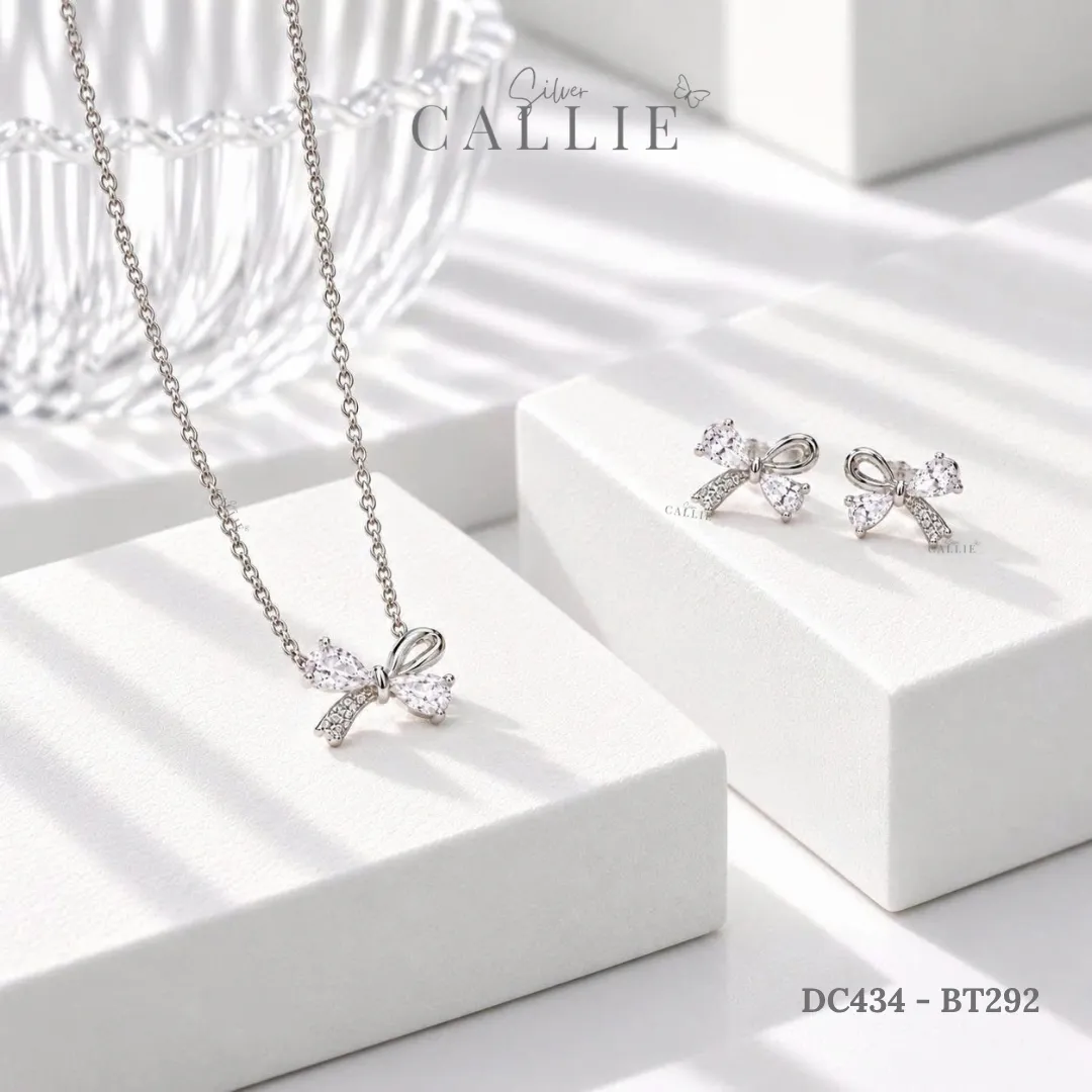 Set Quà Nơ Callie Silver Trang Sức Bạc Cao Cấp 20/10 - Hình ảnh 2