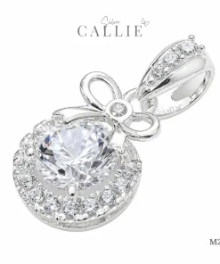 Alternative view of M215 - Mặt dây bạc Callie Silver Mặt Tròn Và Nơ Đính Đá