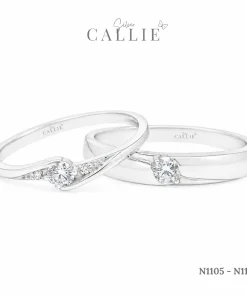 N1105 - N1167: Nhẫn bạc thiết kế Callie Silver Đai Chéo Bo Tròn 1 Viên Chủ