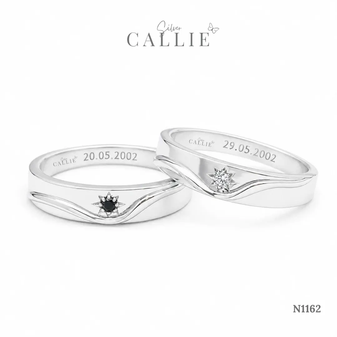 N1162 - Nhẫn bạc thiết kế Callie Silver Sóng Và Nhật Nguyệt