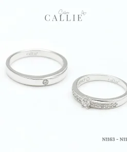 Alternative view of N1163 - N1164: Nhẫn bạc thiết kế Callie Silver Đai Chéo