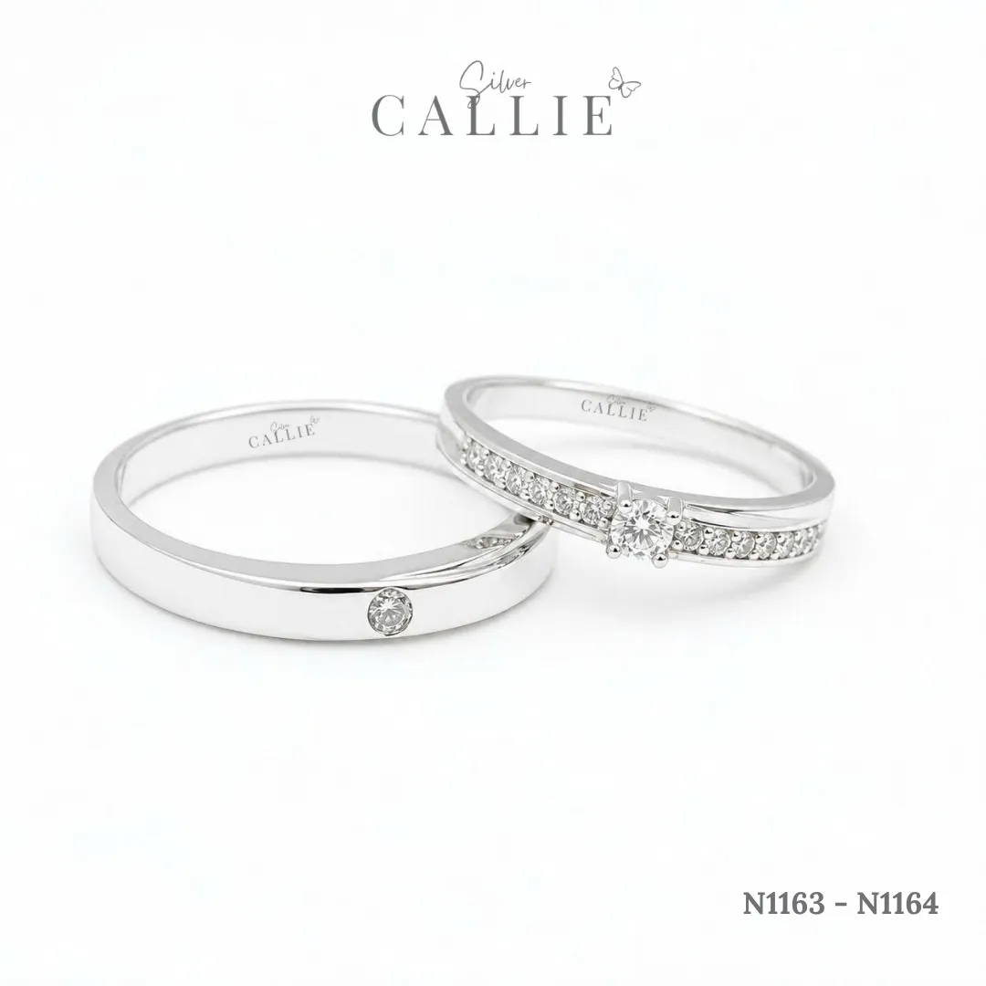 N1163 - N1164: Nhẫn bạc thiết kế Callie Silver Đai Chéo - Image 3