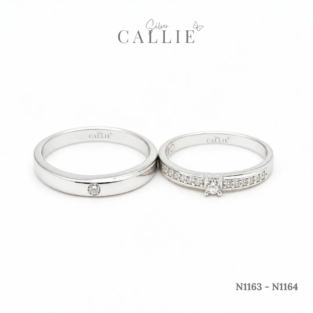 N1163 - N1164: Nhẫn bạc thiết kế Callie Silver Đai Chéo - Image 4
