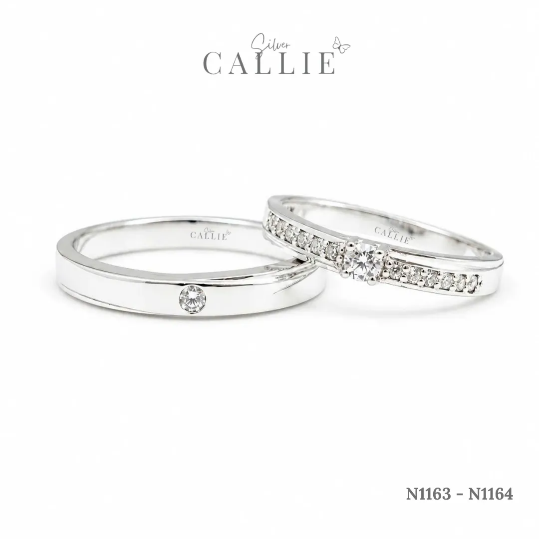 N1163 - N1164: Nhẫn bạc thiết kế Callie Silver Đai Chéo