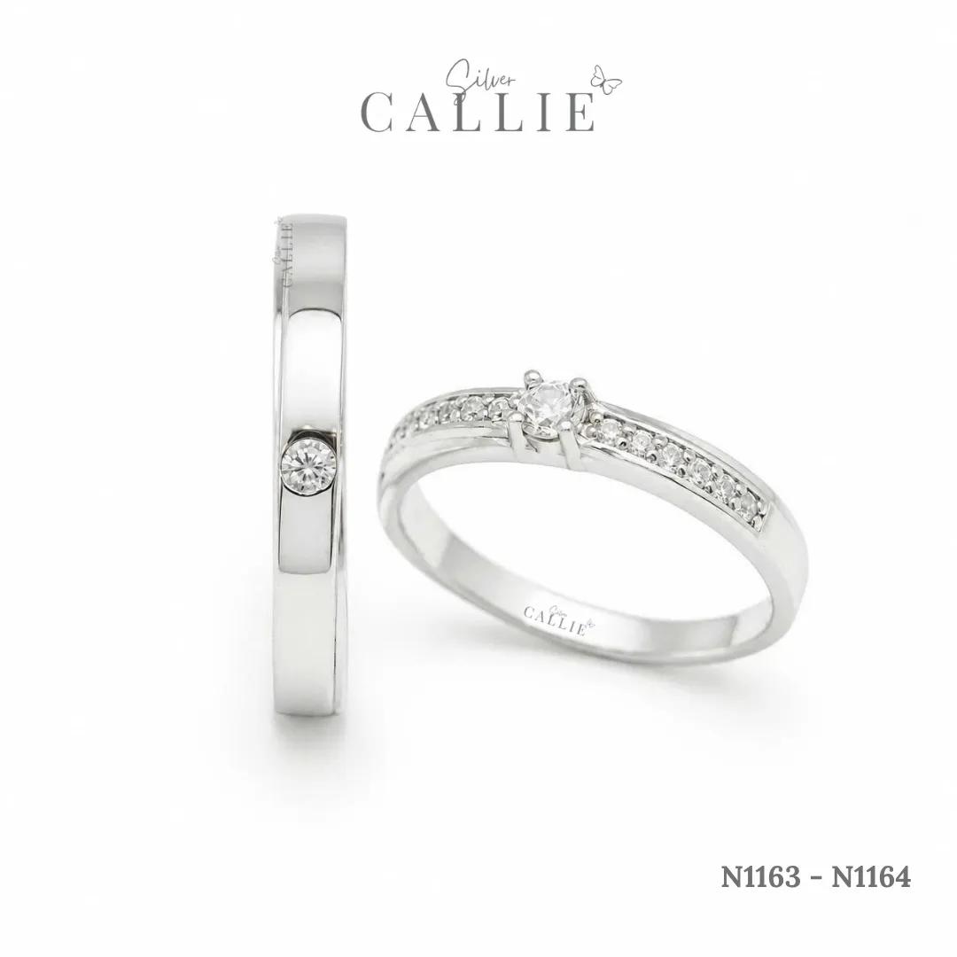 N1163 - N1164: Nhẫn bạc thiết kế Callie Silver Đai Chéo - Image 5