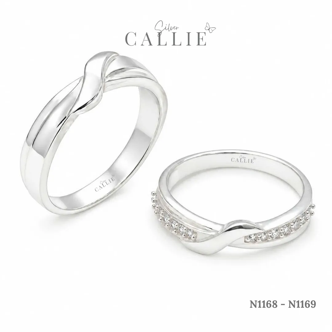 N1168 - N1169: Nhẫn bạc Callie Silver Xoắn Chéo - Image 8