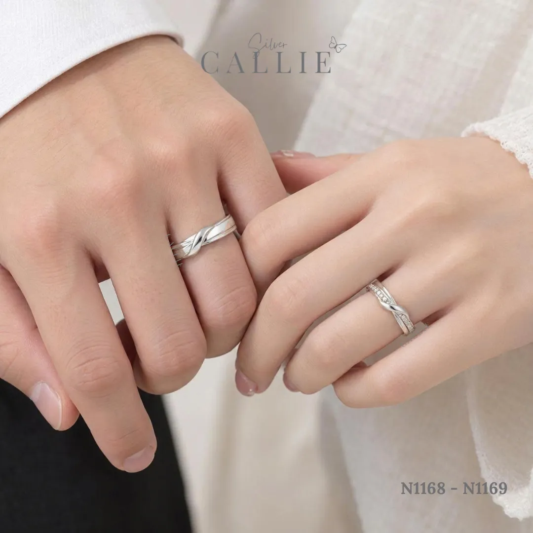 N1168 - N1169: Nhẫn bạc Callie Silver Xoắn Chéo - Image 9