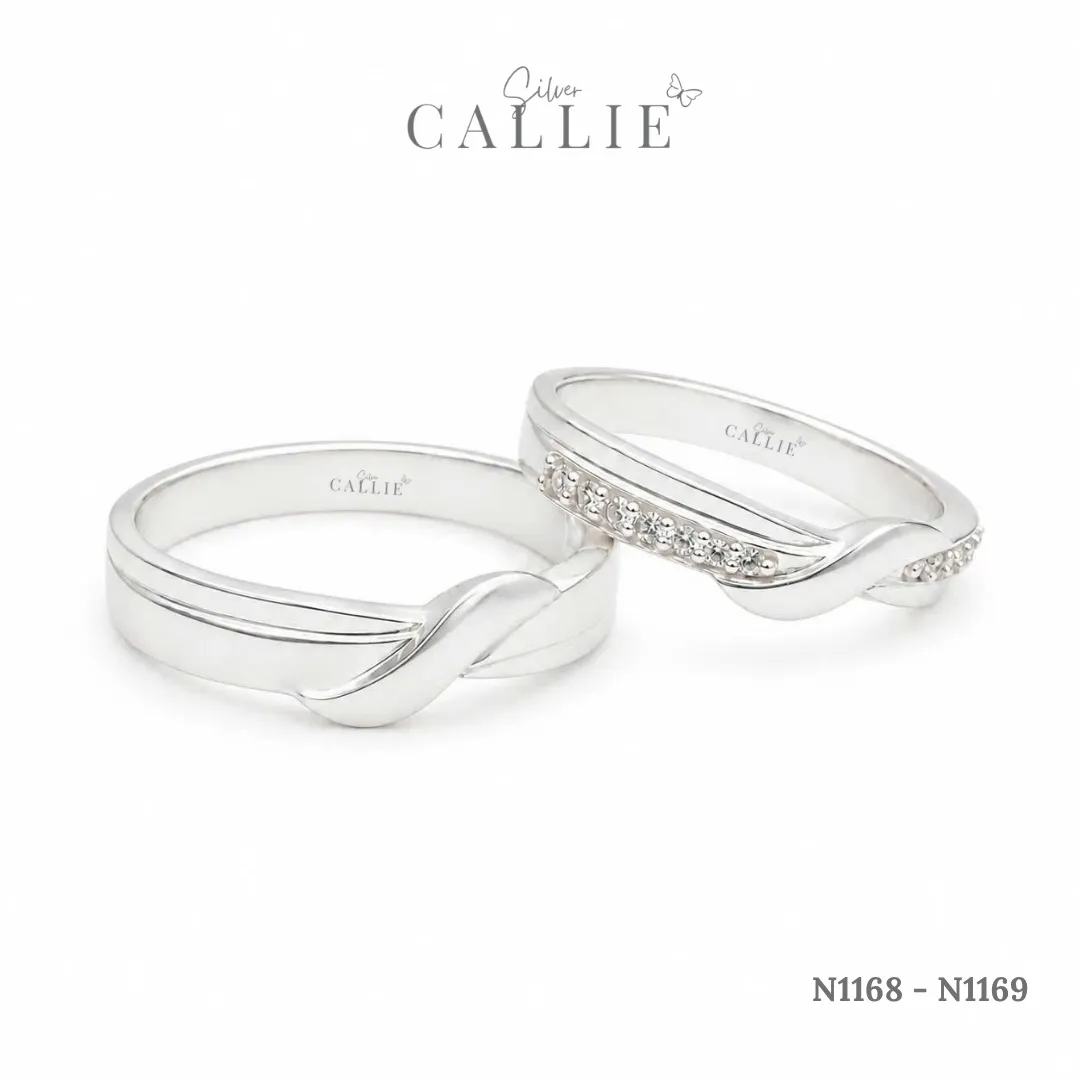 N1168 - N1169: Nhẫn bạc Callie Silver Xoắn Chéo - Image 3