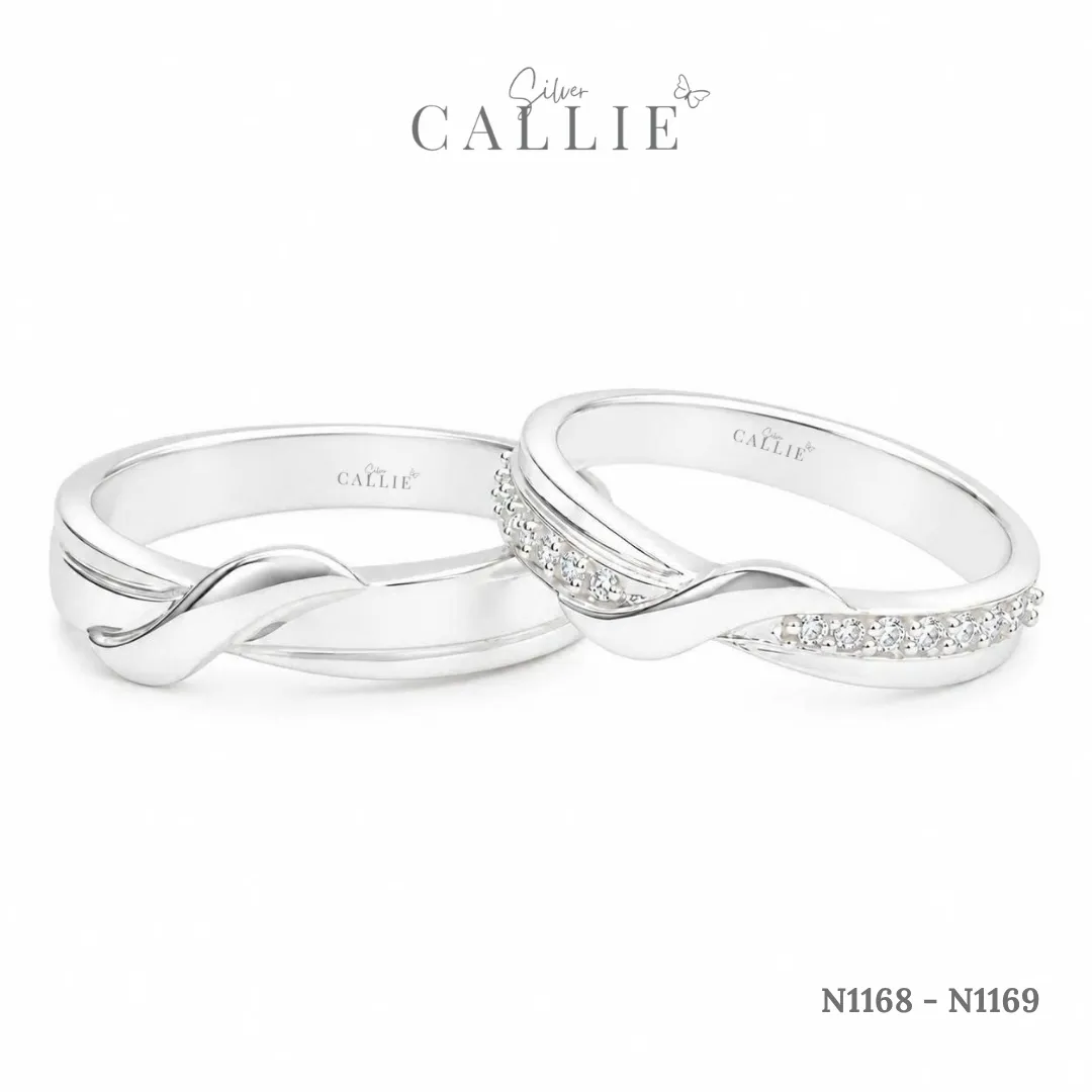 N1168 - N1169: Nhẫn bạc Callie Silver Xoắn Chéo - Image 5