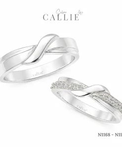 Alternative view of N1168 - N1169: Nhẫn bạc Callie Silver Xoắn Chéo