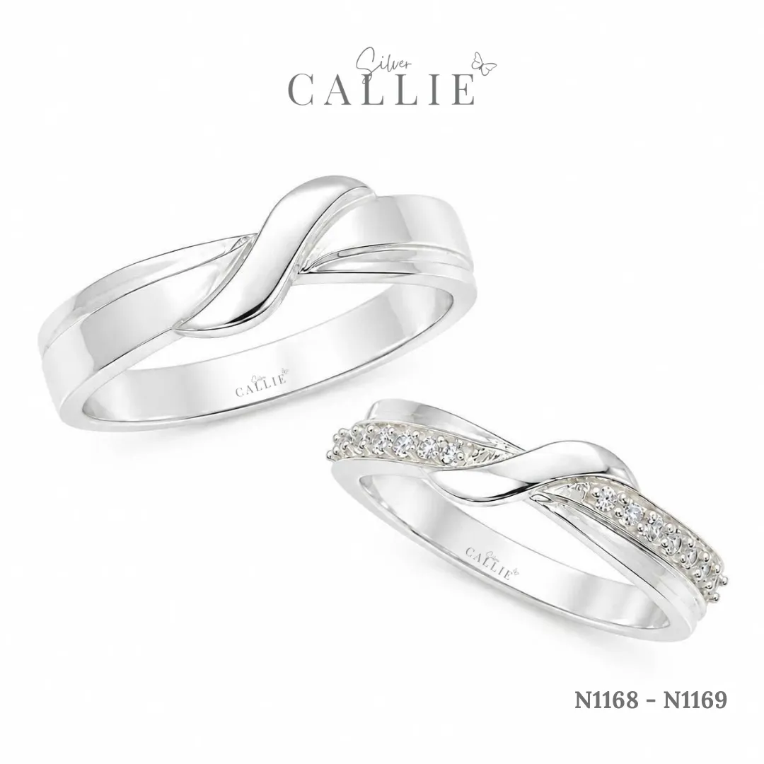 N1168 - N1169: Nhẫn bạc Callie Silver Xoắn Chéo - Image 2