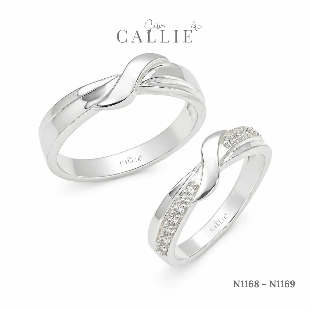 N1168 - N1169: Nhẫn bạc Callie Silver Xoắn Chéo - Image 6