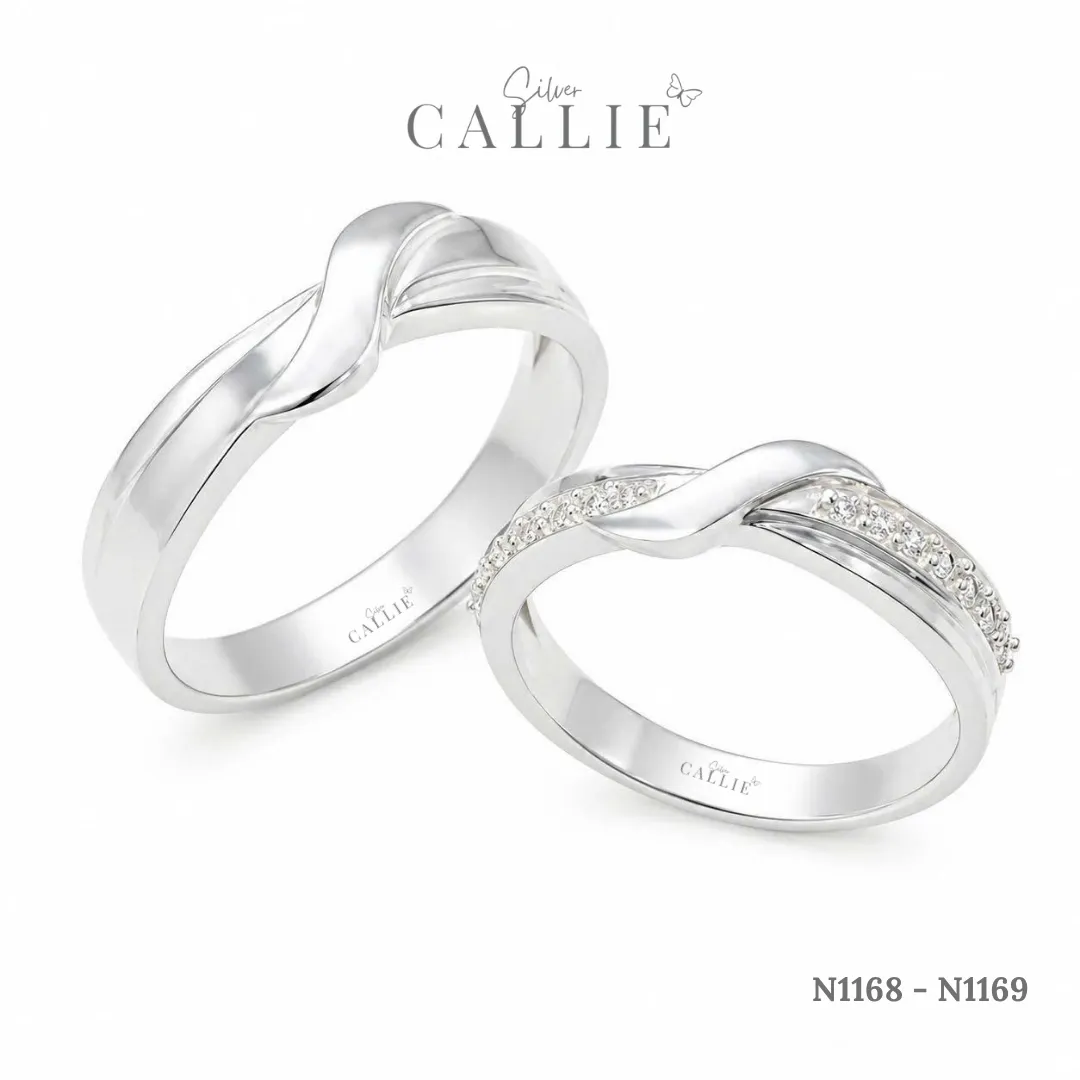 N1168 - N1169: Nhẫn bạc Callie Silver Xoắn Chéo - Image 4