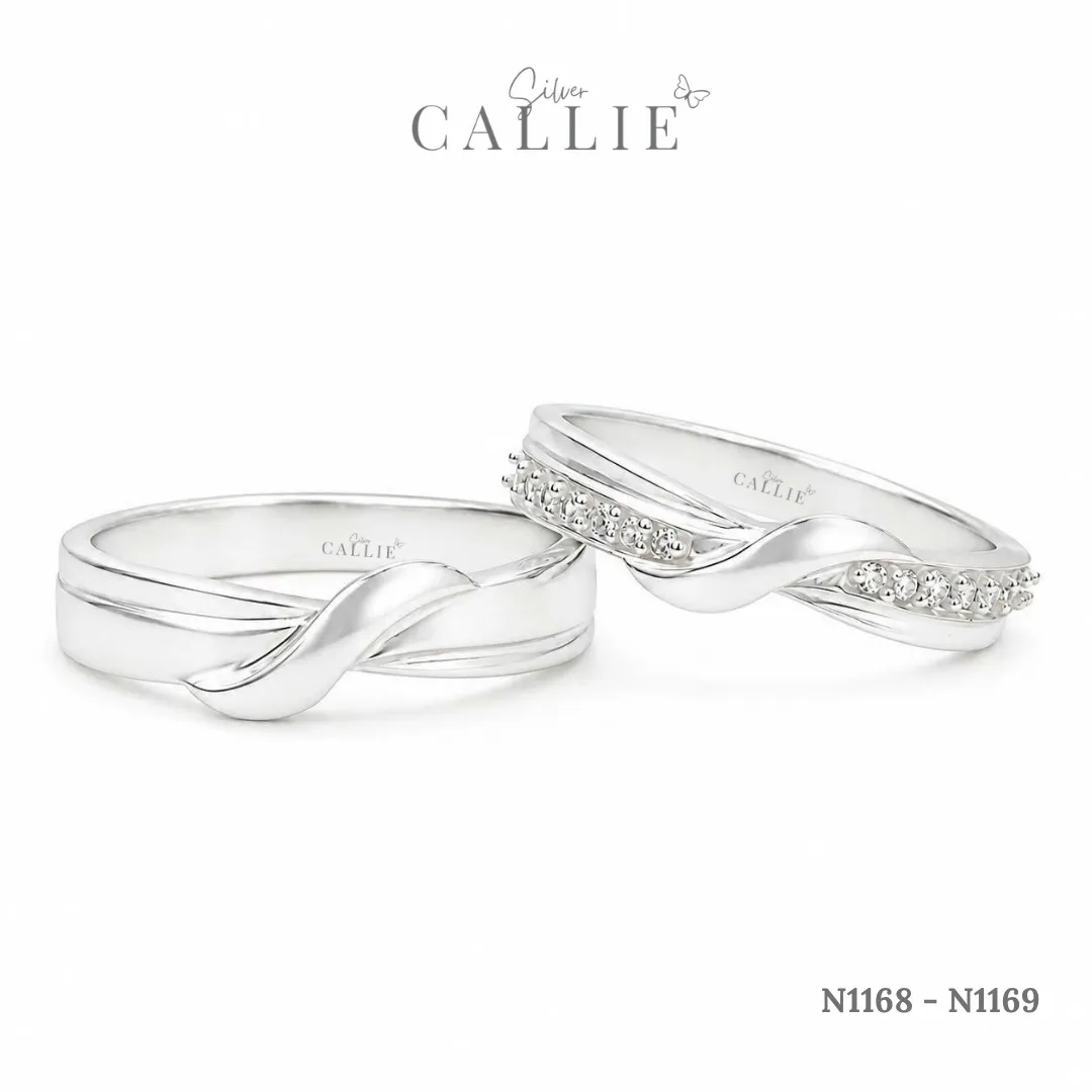 N1168 - N1169: Nhẫn bạc Callie Silver Xoắn Chéo
